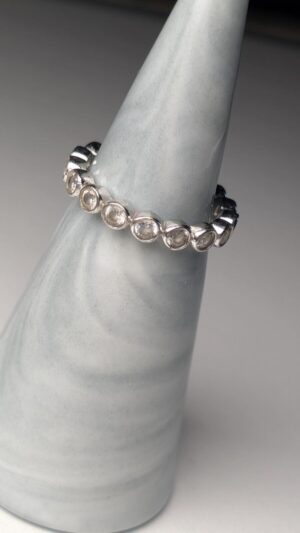 Vintage Sterling Silver Eternity Gemstone Ring | Size M | 925 Silver