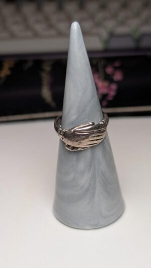 Vintage Sterling Silver Friendship Handshake Ring | Size M 1/2 | 925 Silver