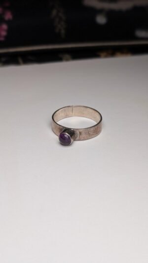 Vintage Sterling Silver Purple Amethyst Ring | Size R 1/2 | 925 Silver