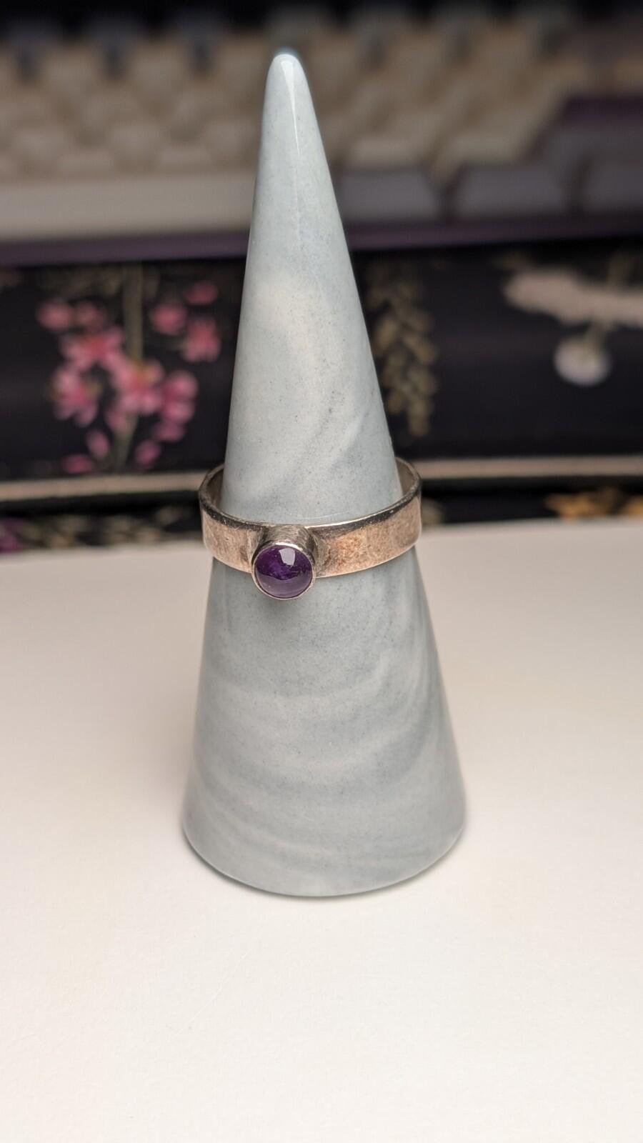 Vintage Sterling Silver Purple Amethyst Ring | Size R 1/2 | 925 Silver - Image 6