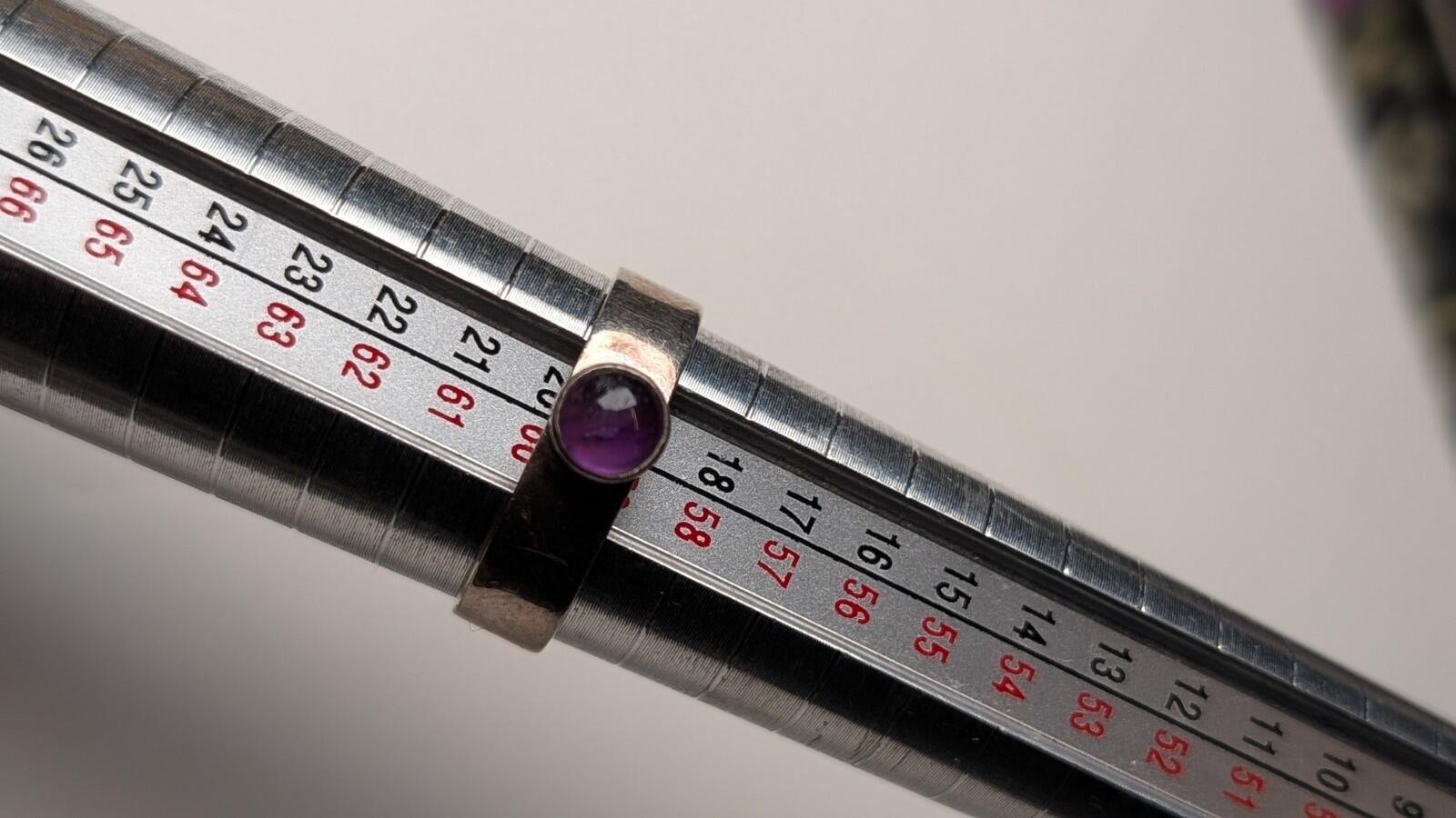 Vintage Sterling Silver Purple Amethyst Ring | Size R 1/2 | 925 Silver - Image 9