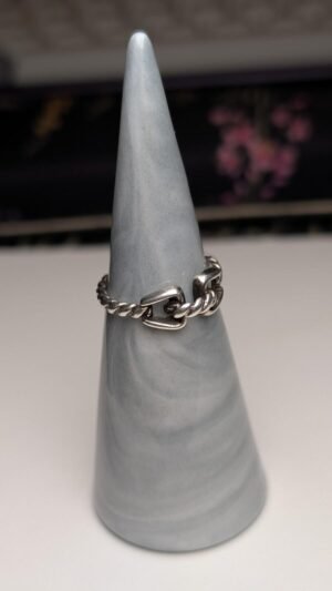 Vintage Sterling Silver Rope Chain Style Ring | Size K 1/2 | 925 Silver