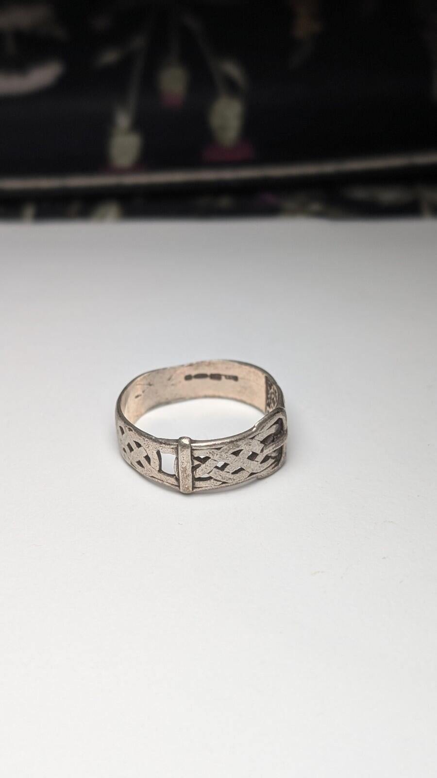 Vintage Sterling Silver Celtic Belt Buckle Ring | Size X 1/2 | 925 Silver - Image 2