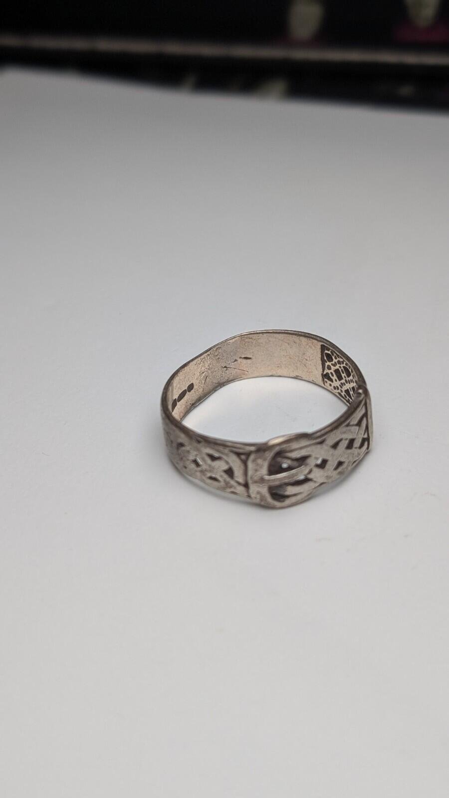 Vintage Sterling Silver Celtic Belt Buckle Ring | Size X 1/2 | 925 Silver - Image 3