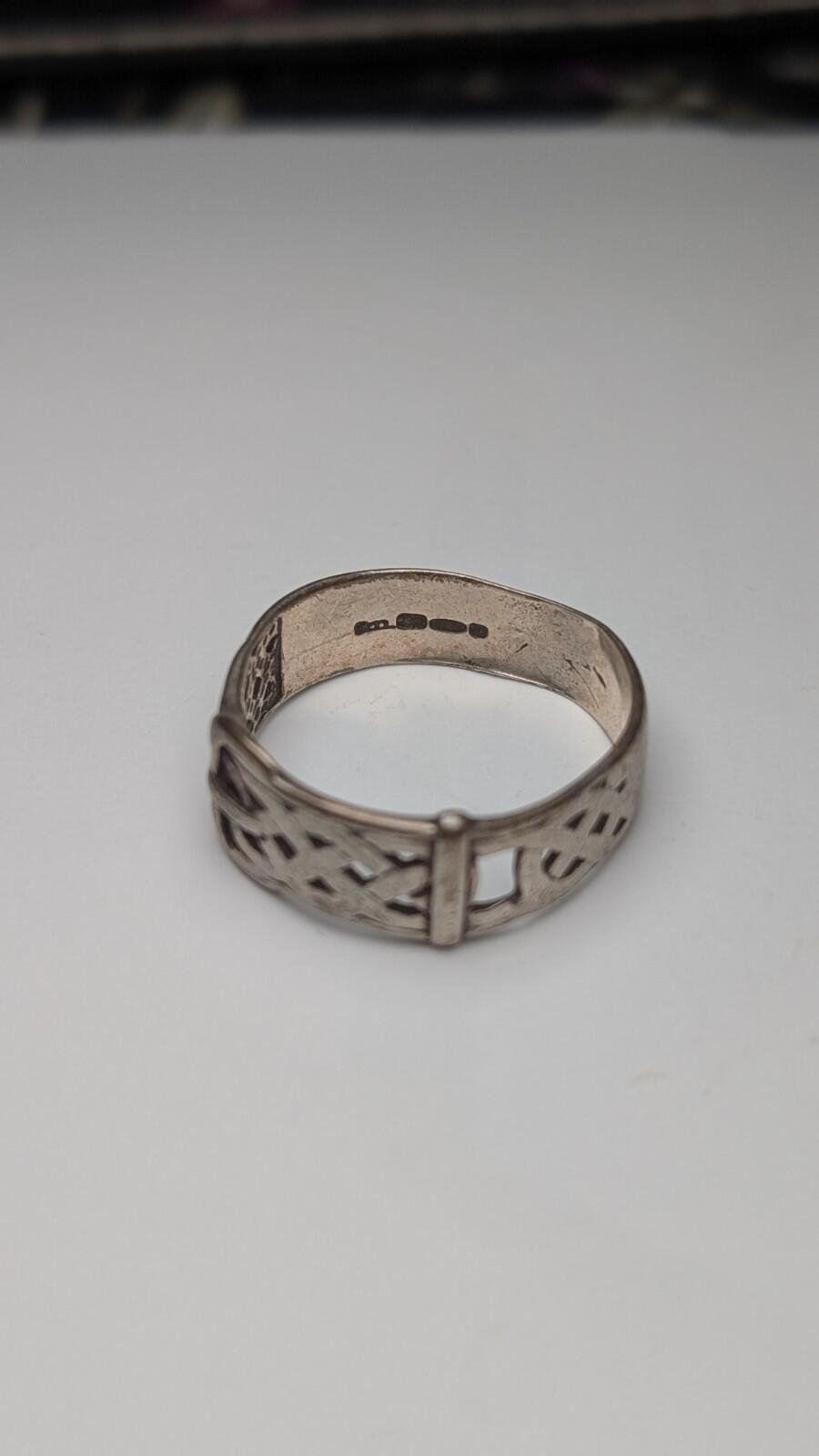 Vintage Sterling Silver Celtic Belt Buckle Ring | Size X 1/2 | 925 Silver - Image 4