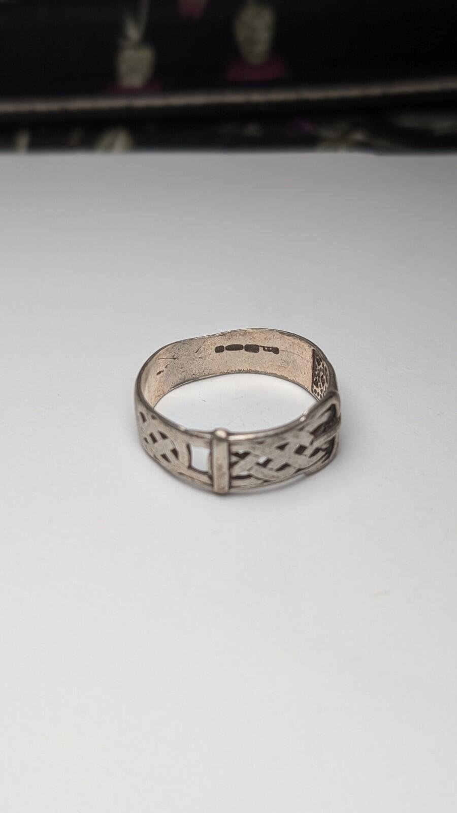 Vintage Sterling Silver Celtic Belt Buckle Ring | Size X 1/2 | 925 Silver - Image 5