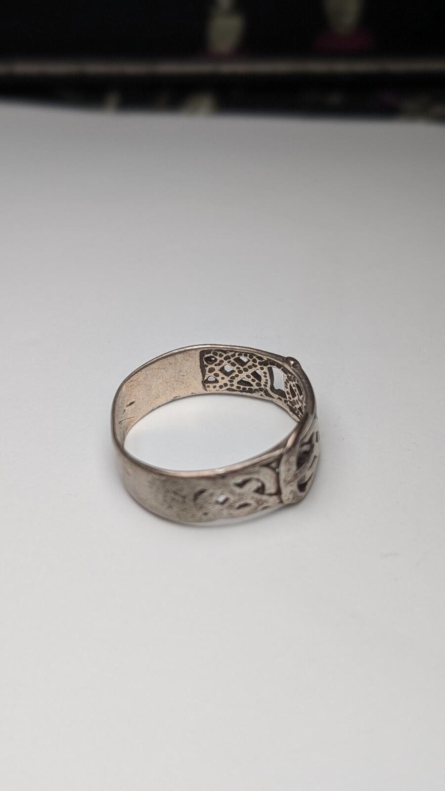 Vintage Sterling Silver Celtic Belt Buckle Ring | Size X 1/2 | 925 Silver - Image 6