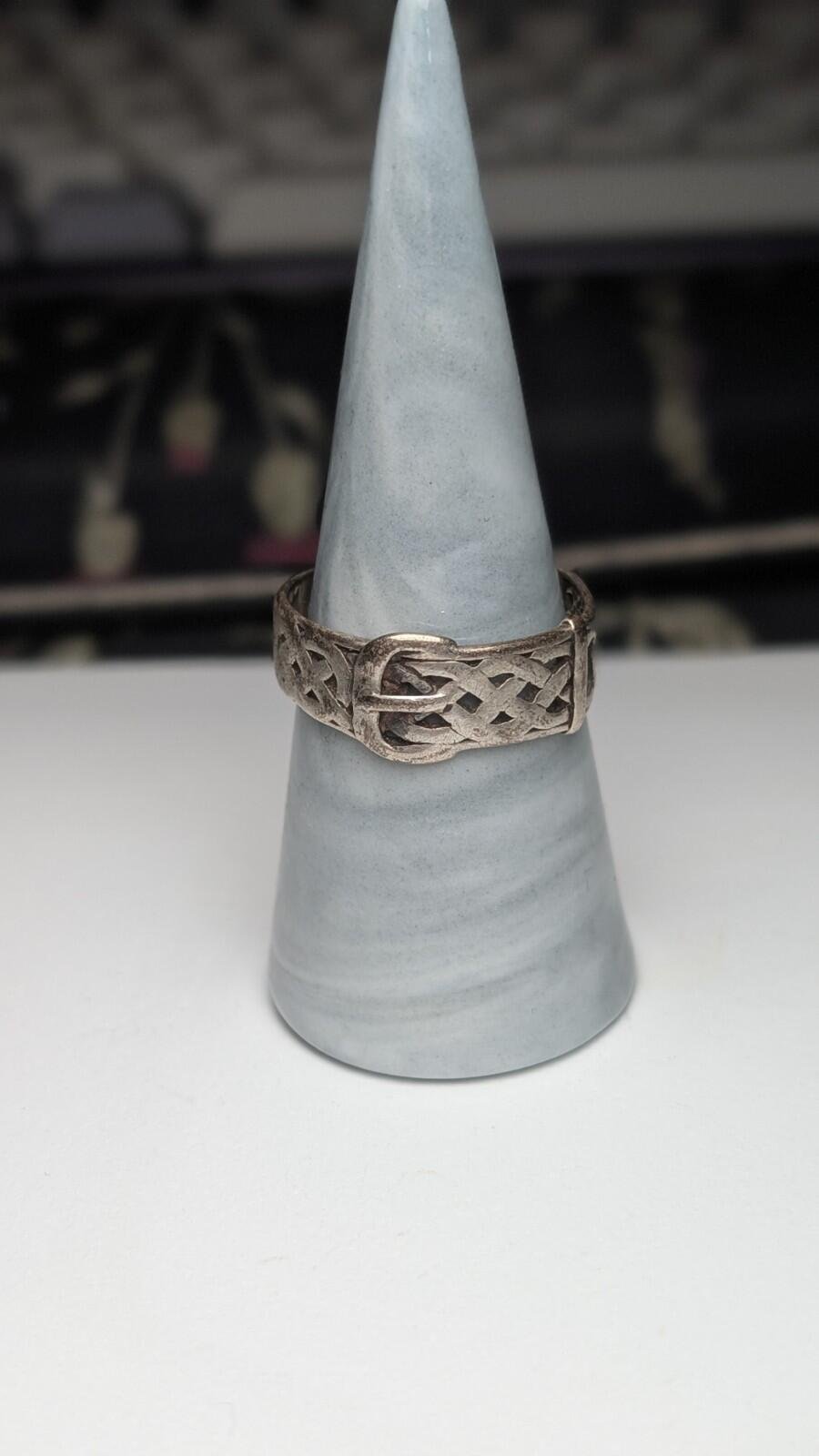 Vintage Sterling Silver Celtic Belt Buckle Ring | Size X 1/2 | 925 Silver - Image 7