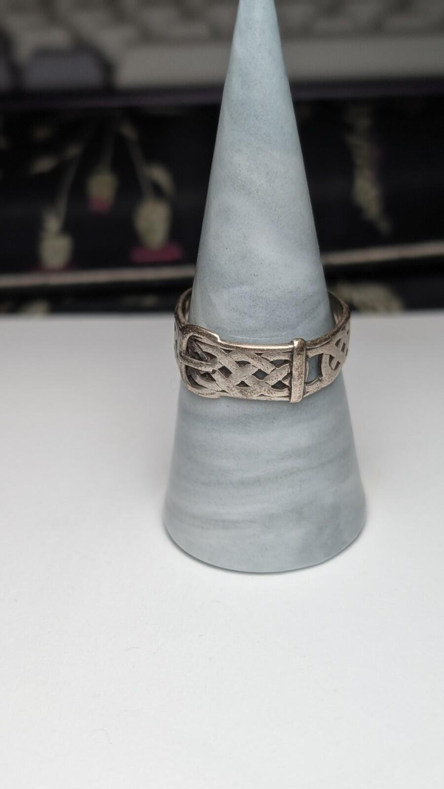 Vintage Sterling Silver Celtic Belt Buckle Ring | Size X 1/2 | 925 Silver - Image 9
