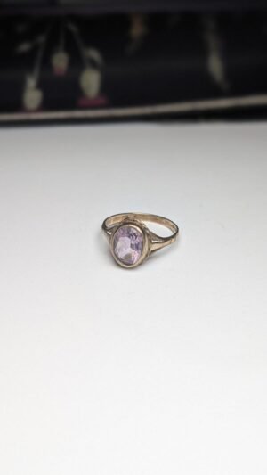 Vintage Sterling Silver 1994 Purple Amethyst Ring | Size Q | 925 Silver