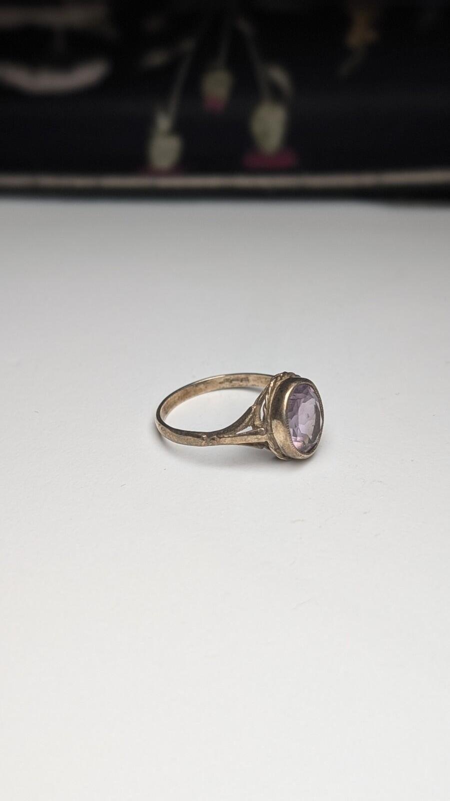 Vintage Sterling Silver 1994 Purple Amethyst Ring | Size Q | 925 Silver - Image 2