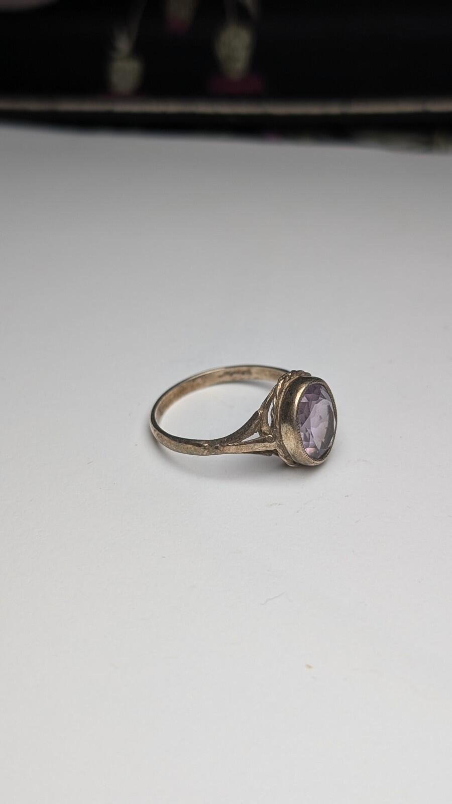 Vintage Sterling Silver 1994 Purple Amethyst Ring | Size Q | 925 Silver - Image 3
