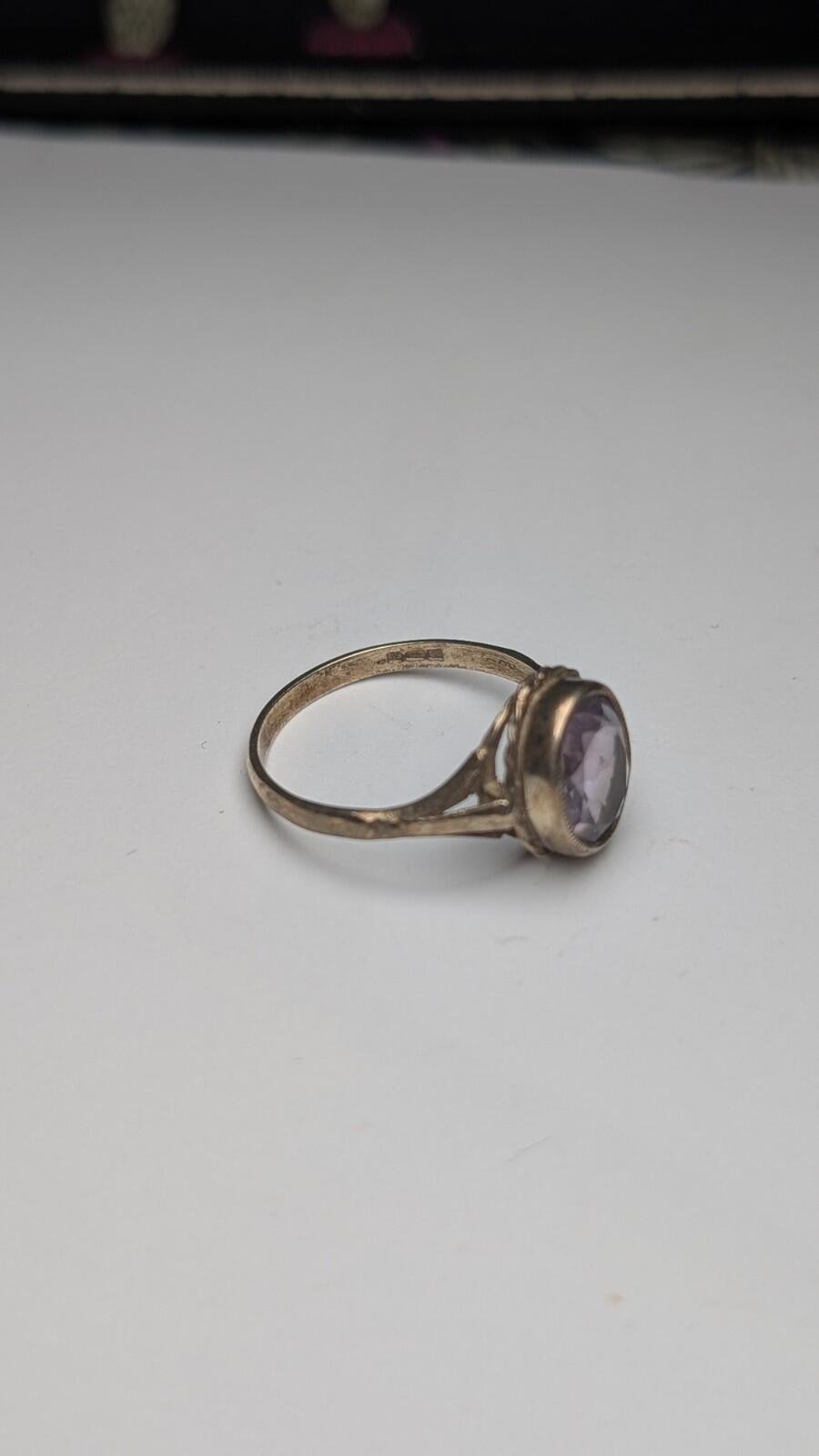Vintage Sterling Silver 1994 Purple Amethyst Ring | Size Q | 925 Silver - Image 4