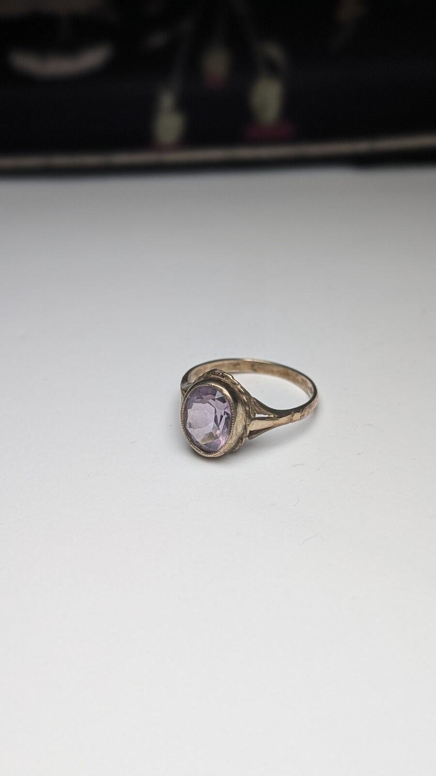 Vintage Sterling Silver 1994 Purple Amethyst Ring | Size Q | 925 Silver - Image 5