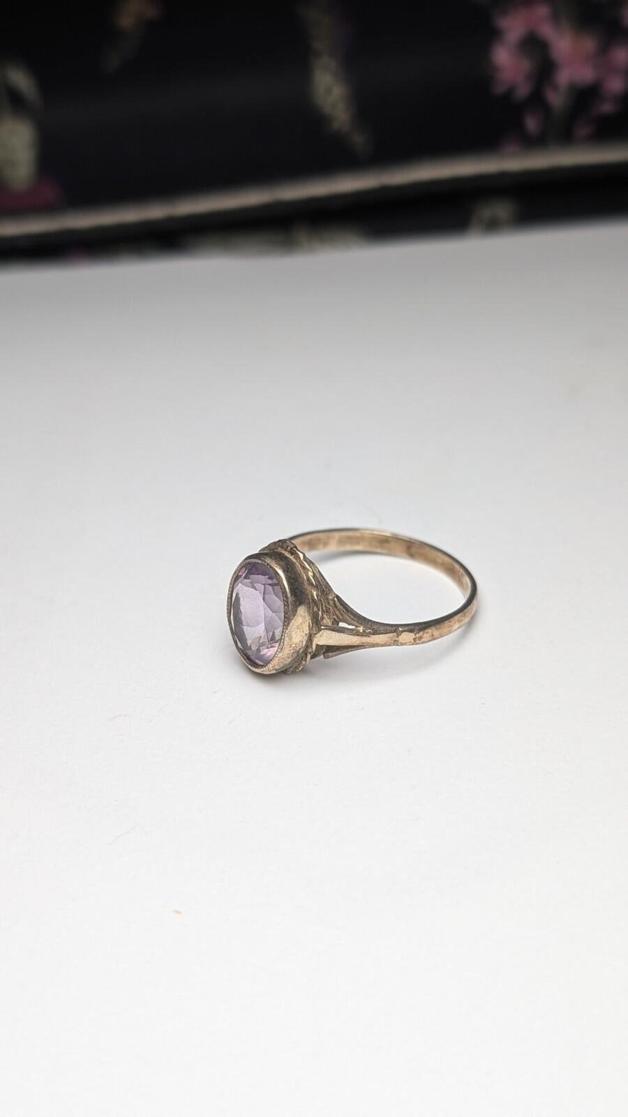 Vintage Sterling Silver 1994 Purple Amethyst Ring | Size Q | 925 Silver - Image 8