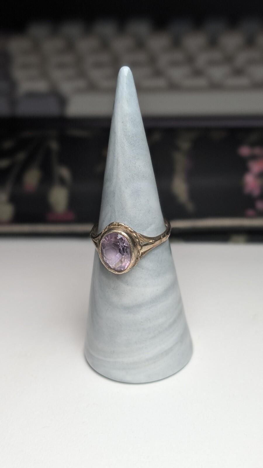 Vintage Sterling Silver 1994 Purple Amethyst Ring | Size Q | 925 Silver - Image 9