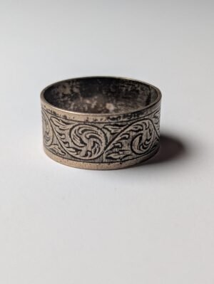Vintage Sterling Silver Thick Men's Band Ring | Size O 1/2 | 925 Silver