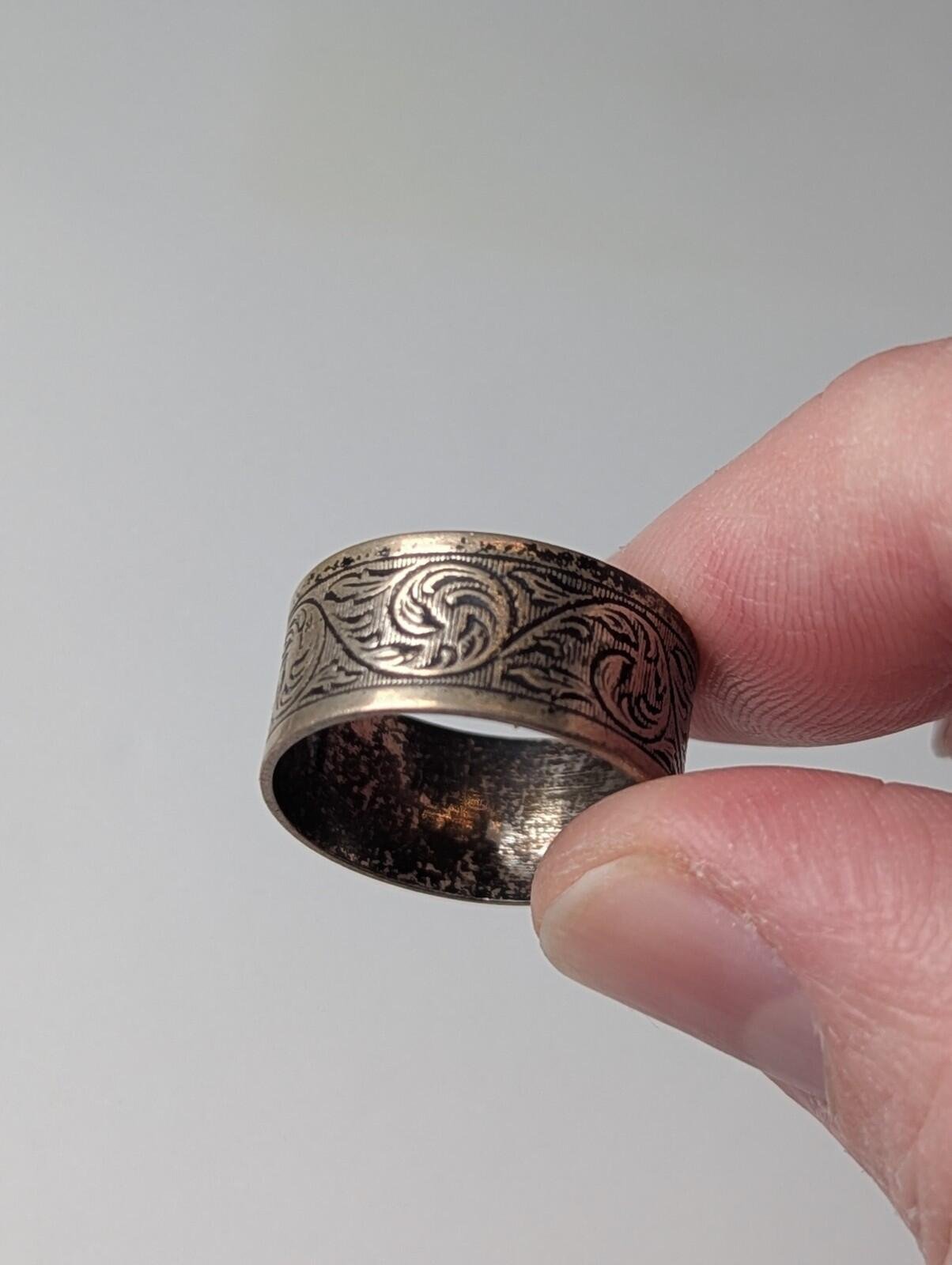 Vintage Sterling Silver Thick Men's Band Ring | Size O 1/2 | 925 Silver - Image 2
