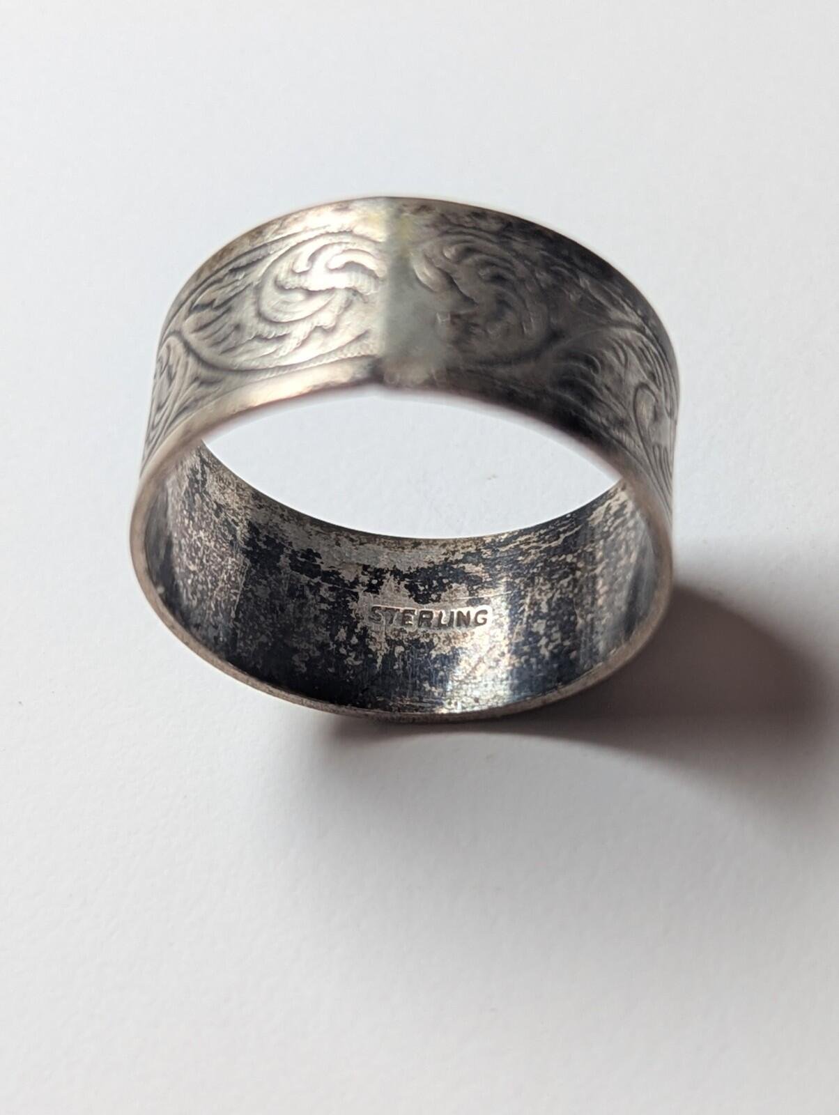 Vintage Sterling Silver Thick Men's Band Ring | Size O 1/2 | 925 Silver - Image 3