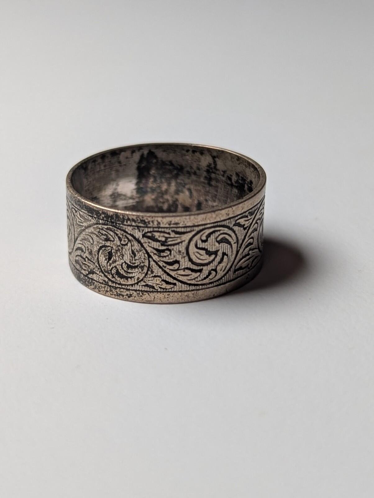 Vintage Sterling Silver Thick Men's Band Ring | Size O 1/2 | 925 Silver - Image 5