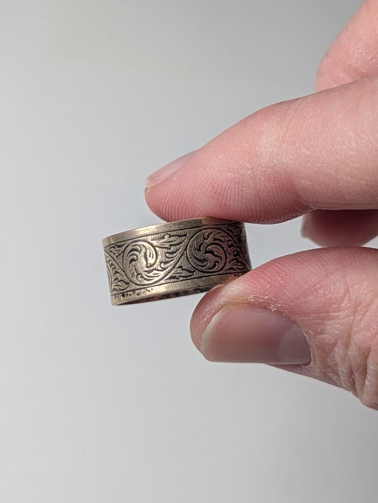 Vintage Sterling Silver Thick Men's Band Ring | Size O 1/2 | 925 Silver - Image 7
