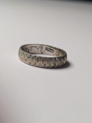 Vintage Sterling Silver Textured Band Ring | Size K | 925 Silver
