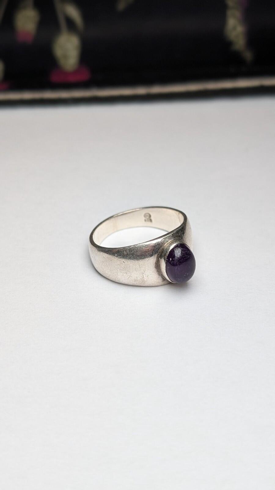 Vintage Sterling Silver Purple Amethyst Ring | Size O | 925 Silver - Image 4