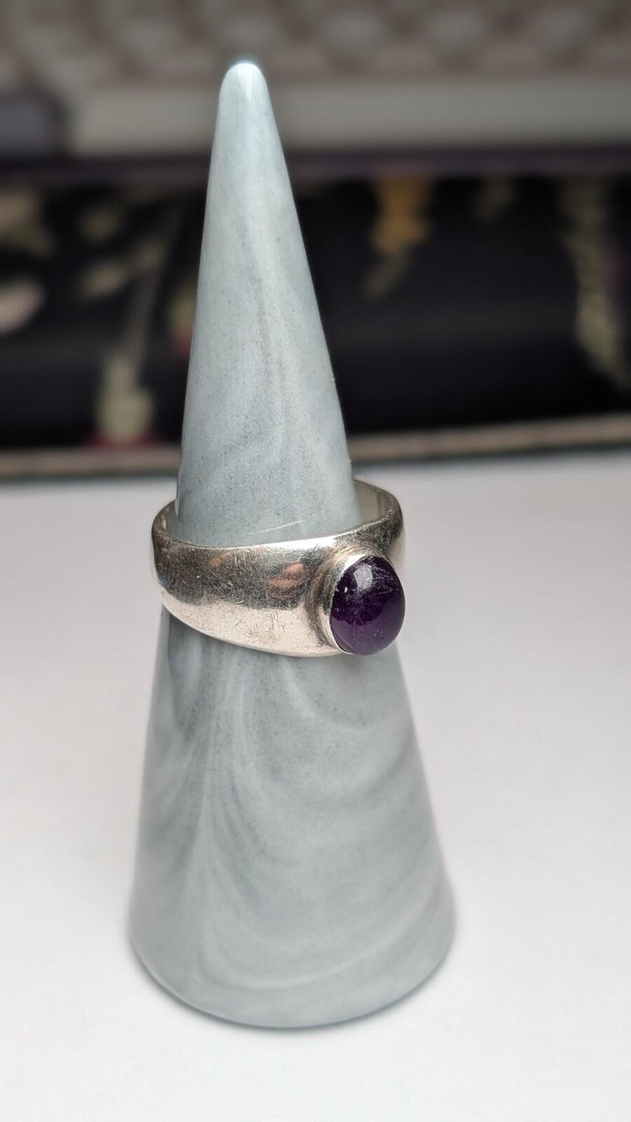 Vintage Sterling Silver Purple Amethyst Ring | Size O | 925 Silver - Image 5