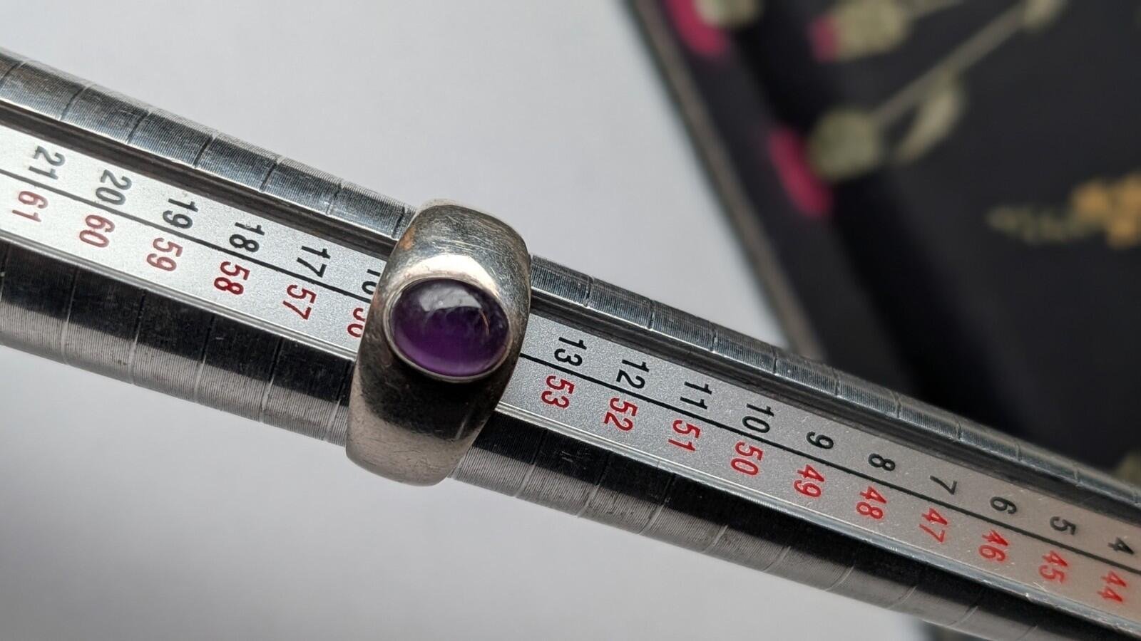 Vintage Sterling Silver Purple Amethyst Ring | Size O | 925 Silver - Image 6
