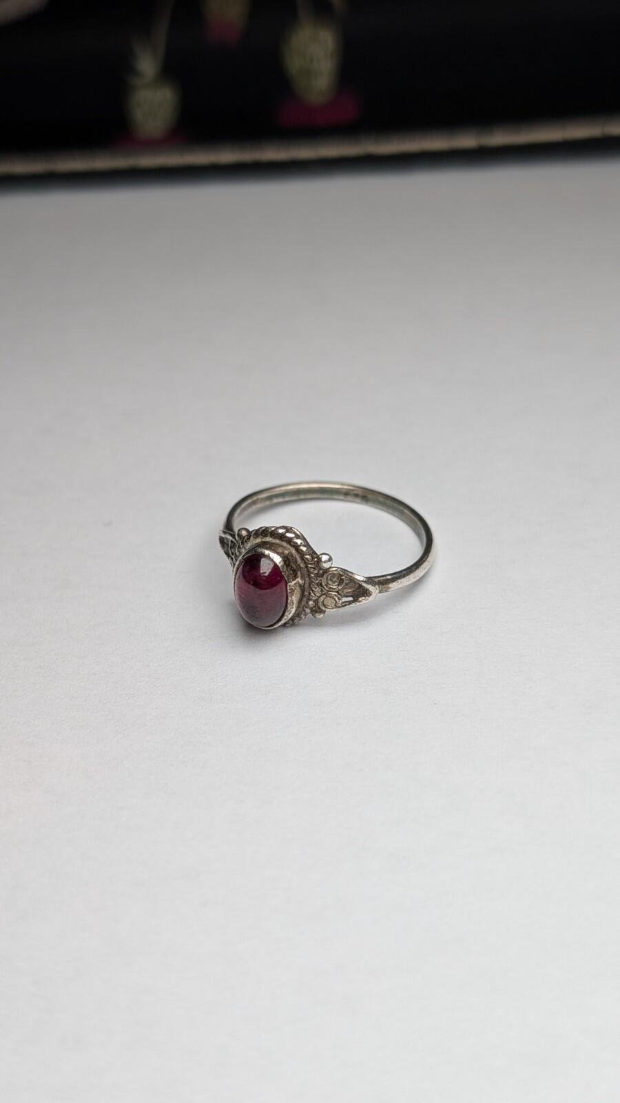 Vintage Sterling Silver Purple Amethyst Ring | Size M 1/2 | 925 Silver - Image 3