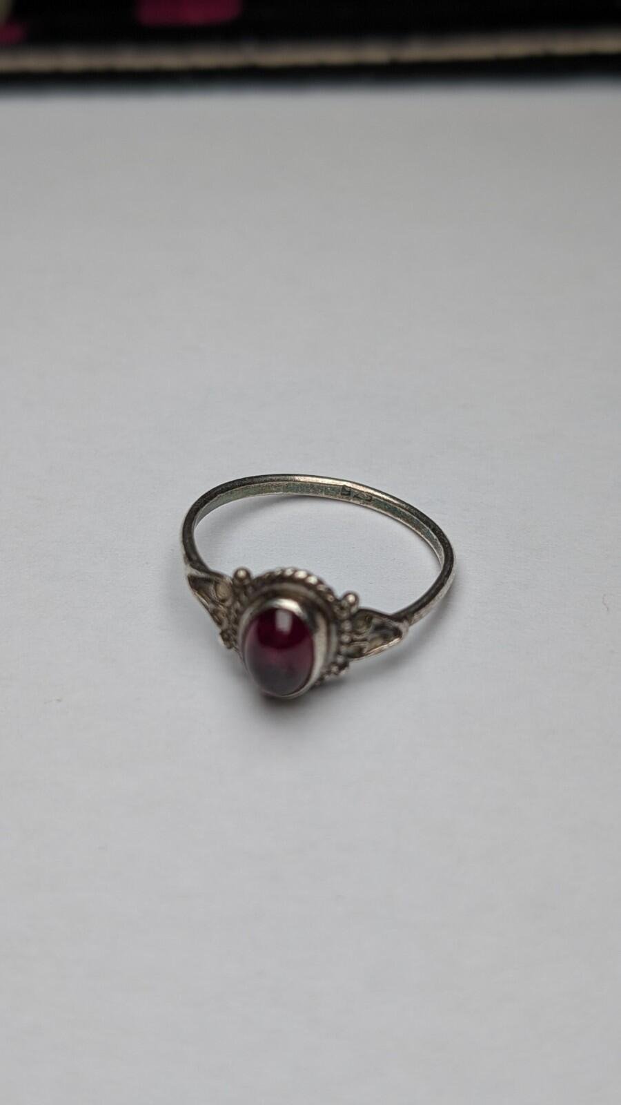 Vintage Sterling Silver Purple Amethyst Ring | Size M 1/2 | 925 Silver - Image 5