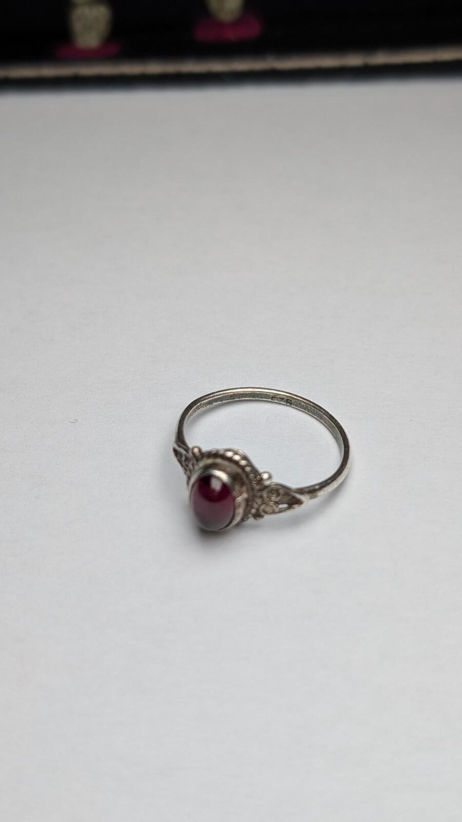 Vintage Sterling Silver Purple Amethyst Ring | Size M 1/2 | 925 Silver - Image 6