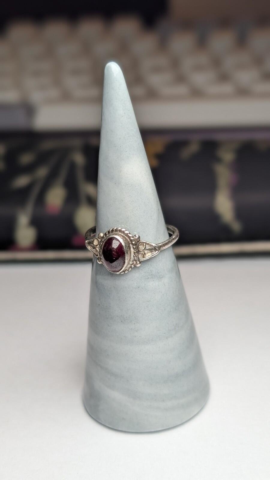 Vintage Sterling Silver Purple Amethyst Ring | Size M 1/2 | 925 Silver - Image 7