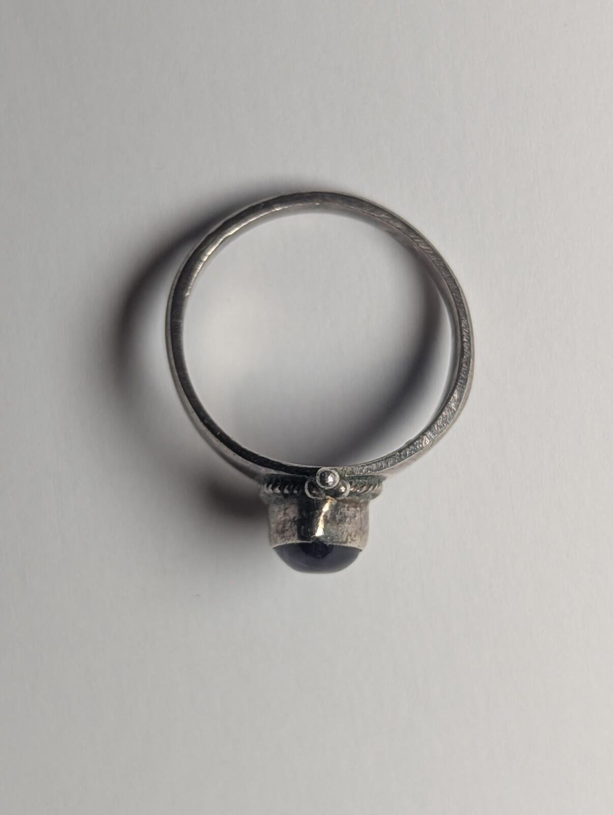 Vintage Sterling Silver Amethyst Teardrop Ring | Size O | 925 Silver - Image 5
