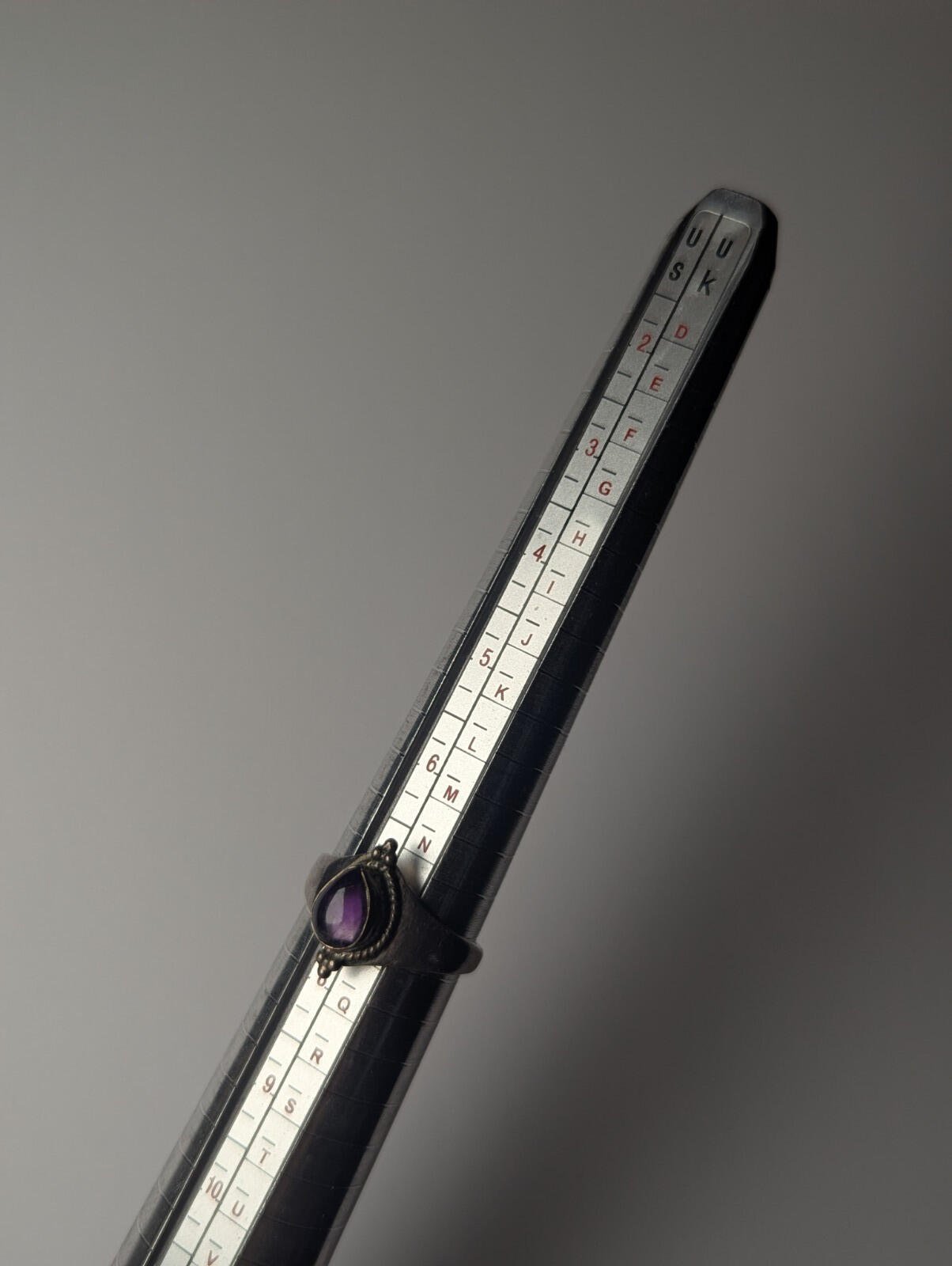 Vintage Sterling Silver Amethyst Teardrop Ring | Size O | 925 Silver - Image 8