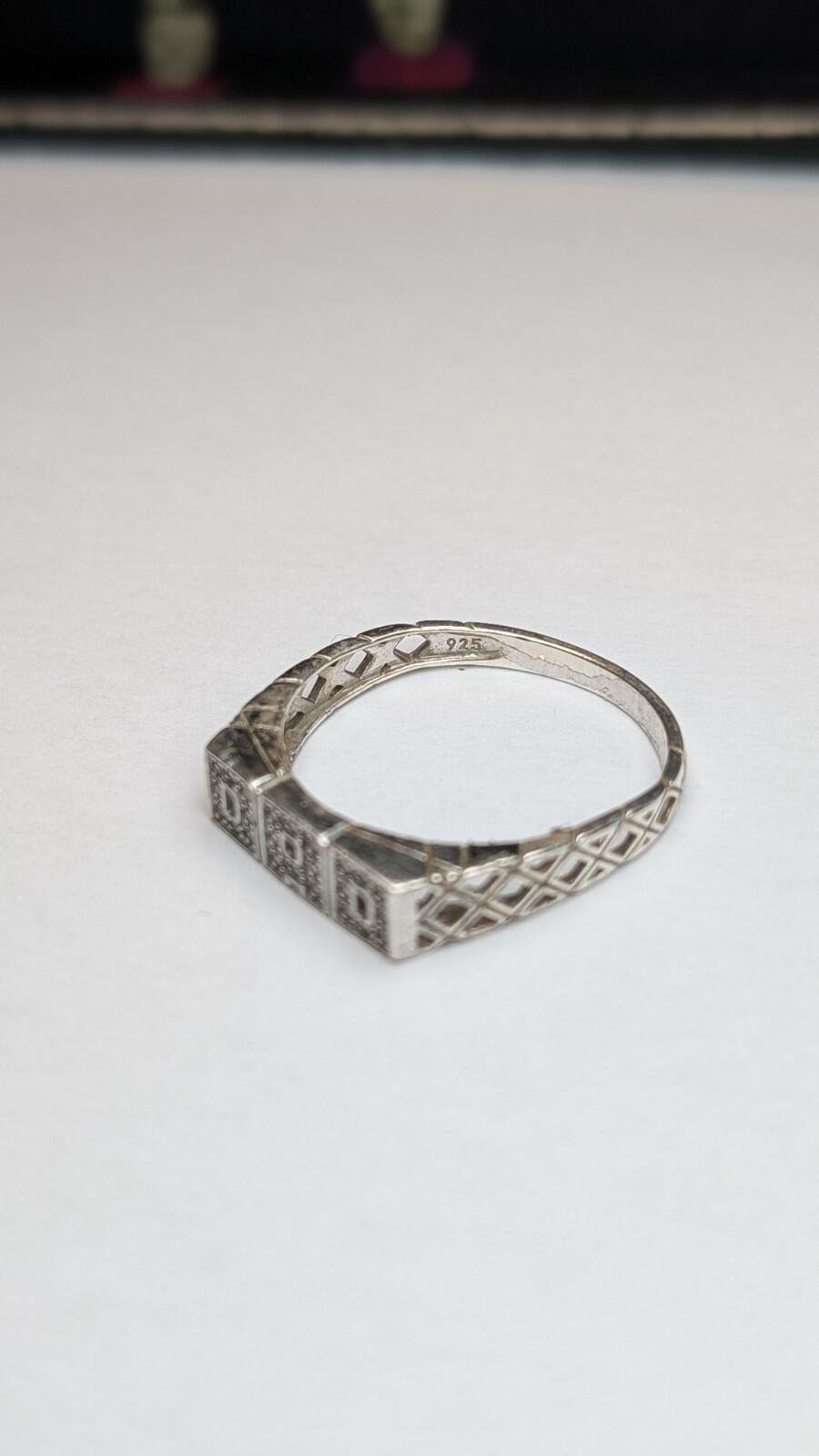 Vintage Sterling Silver DAD Gemstone Ring | Size W | 925 Silver - Image 2