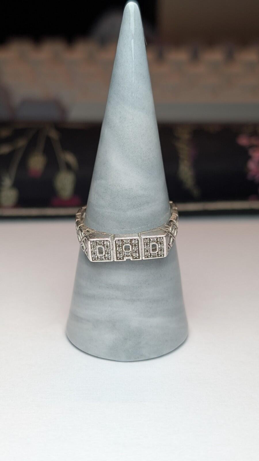 Vintage Sterling Silver DAD Gemstone Ring | Size W | 925 Silver - Image 5