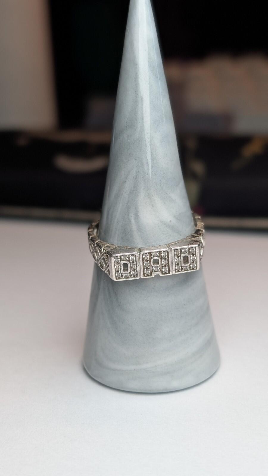 Vintage Sterling Silver DAD Gemstone Ring | Size W | 925 Silver - Image 7