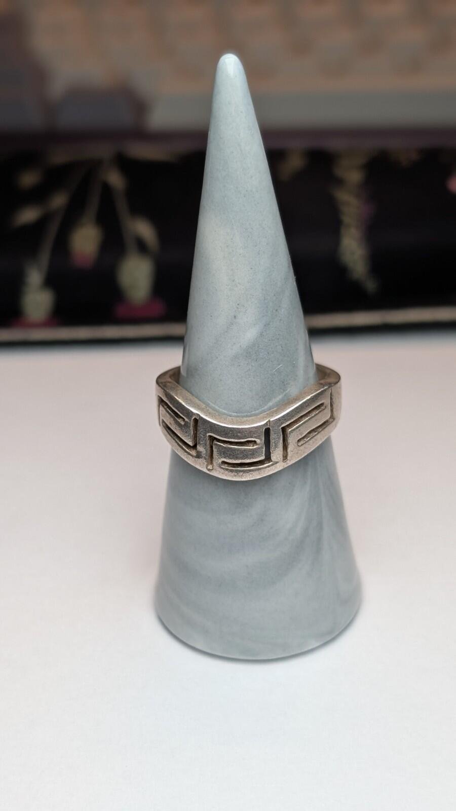 Vintage Sterling Silver Modernist Geometric Ring | Size U | 925 Silver