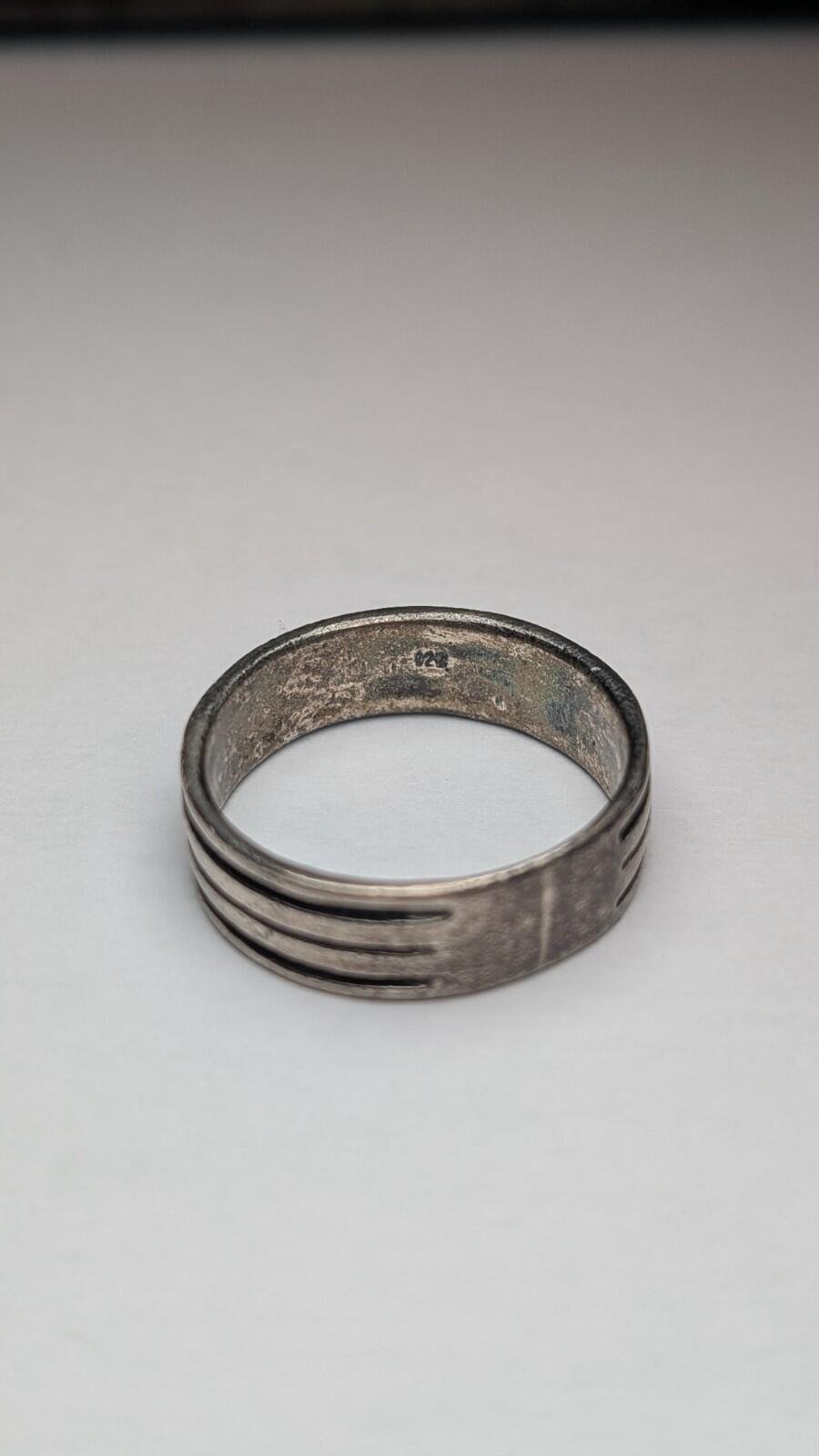 Vintage Sterling Silver Triple Lines Band Ring | Size Y | 925 Silver - Image 2