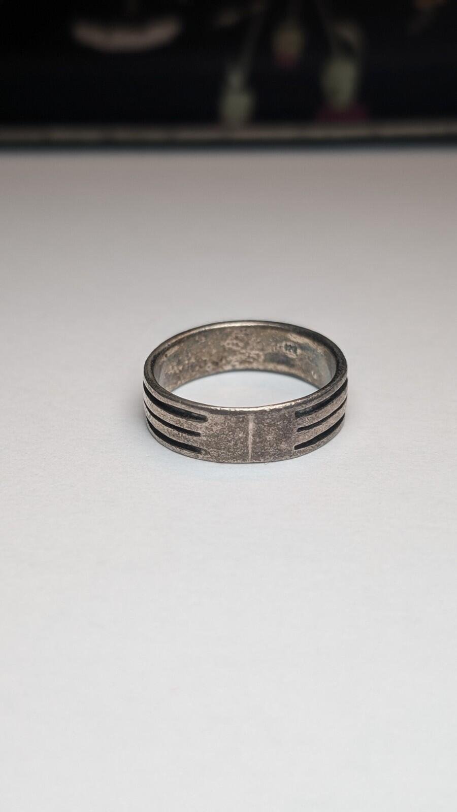 Vintage Sterling Silver Triple Lines Band Ring | Size Y | 925 Silver - Image 5