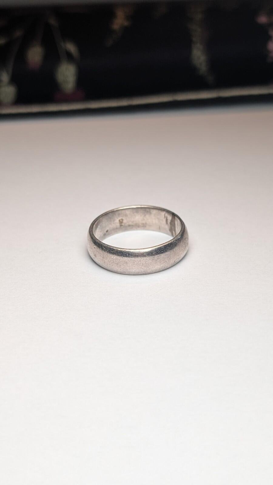 Vintage Sterling Silver Simple Band Ring | Size R 1/2 | 925 Silver