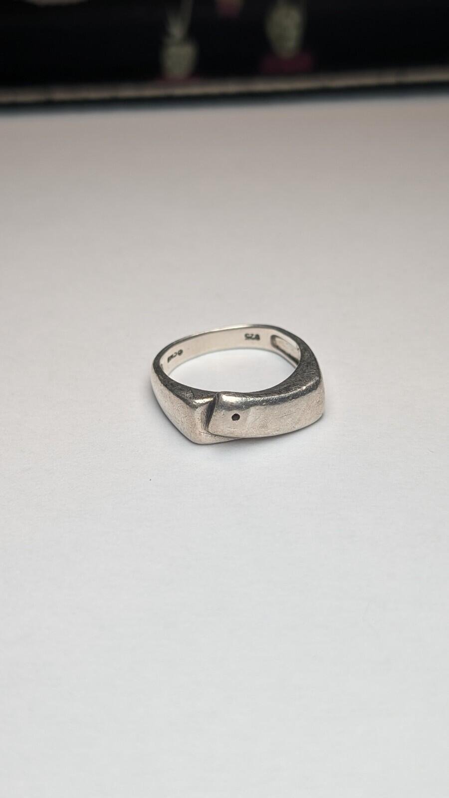 Vintage Sterling Silver Minimalist Signet Style Ring | Size O | 925 Silver