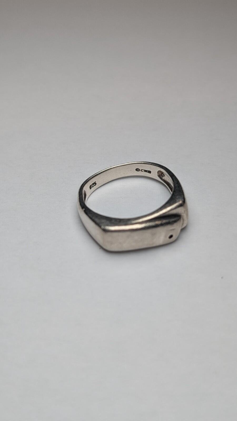Vintage Sterling Silver Minimalist Signet Style Ring | Size O | 925 Silver - Image 4