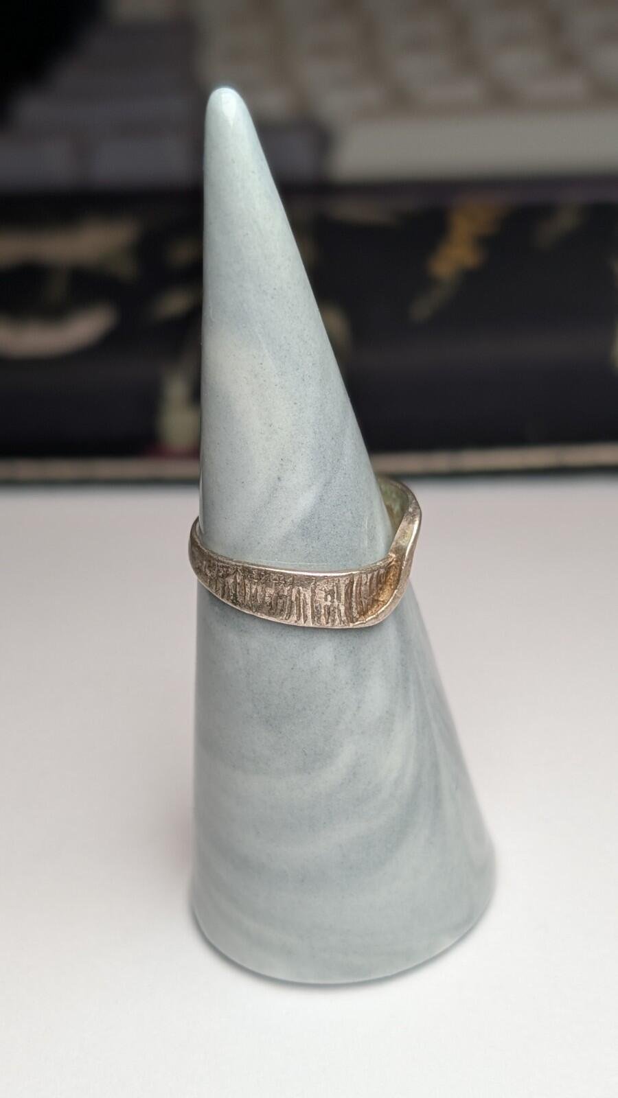 Vintage Sterling Silver Modernist Wave Band Ring | Size N | 925 Silver - Image 4