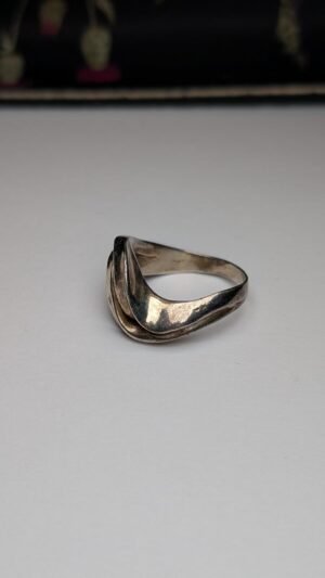 Vintage Sterling Silver Modernist Sculptural Swirl Ring | Size N | 925 Silver