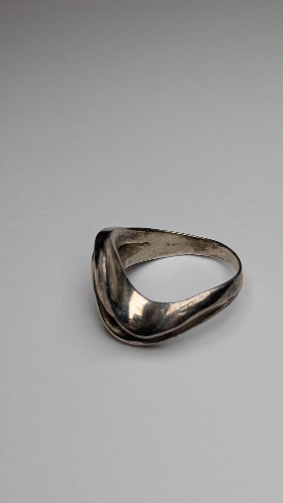 Vintage Sterling Silver Modernist Sculptural Swirl Ring | Size N | 925 Silver - Image 2