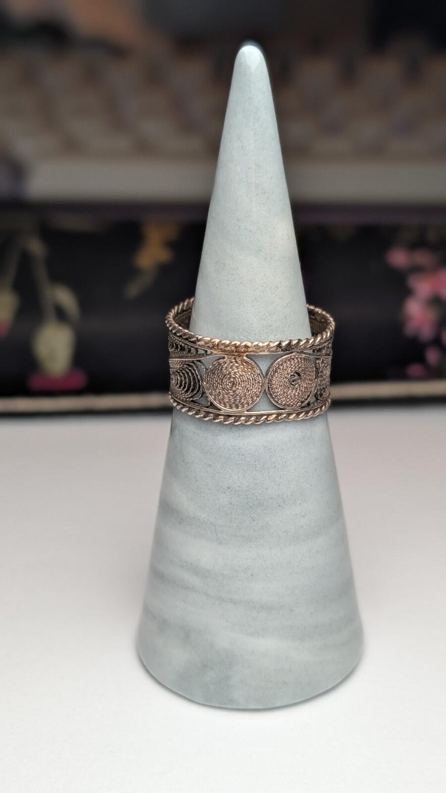 Vintage Sterling Silver Filigree Band Ring | Size O | 925 Silver - Image 7