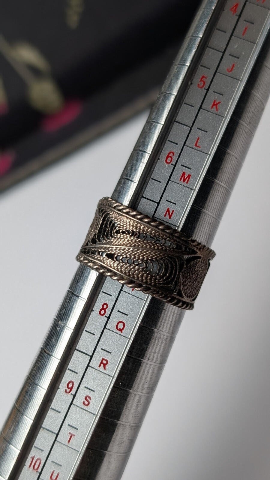 Vintage Sterling Silver Filigree Band Ring | Size O | 925 Silver - Image 10