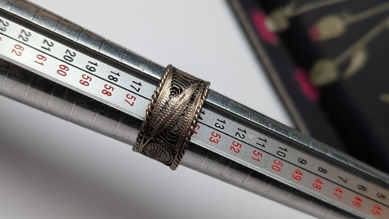 Vintage Sterling Silver Filigree Band Ring | Size O | 925 Silver - Image 11